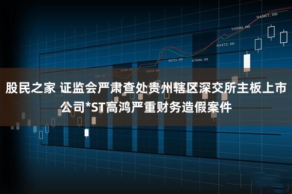 股民之家 证监会严肃查处贵州辖区深交所主板上市公司*ST高鸿严重财务造假案件