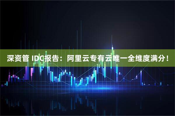 深资管 IDC报告：阿里云专有云唯一全维度满分！